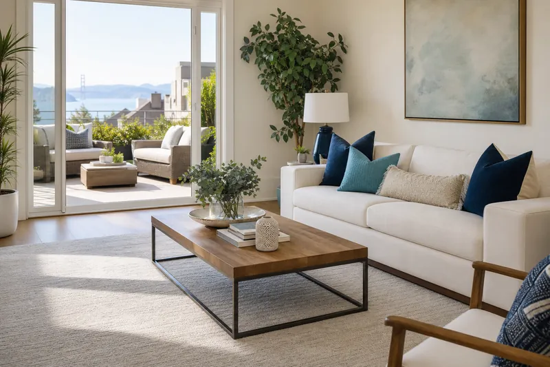 Tidy living room after a regular house cleaning